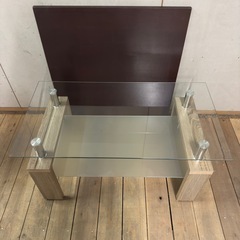 【1018】ガラスと木製のセンターテーブル