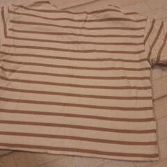 トップス 半袖 カットソー Tシャツ 80cm 80 ボーダー ベージュの画像