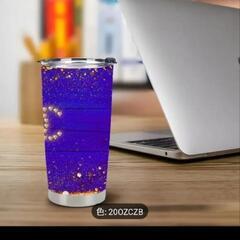 紫色♦ 星模様 ♦ステンレス♦タンブラー 中型♦常識的範囲以内なら♦お値下可能ですの画像
