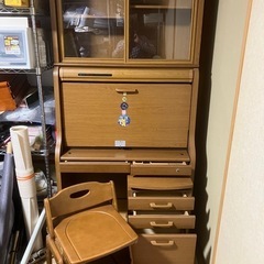 コイズミ学習机　ライティングデスク　可動式袖箱　別売の可動式椅子の画像