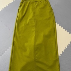 グリーン　イエロー　ロングスカート　M