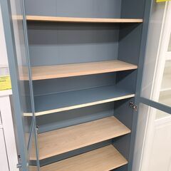 J9449　IKEA　イケア　ガラス扉付き本棚　BILLY　ダークターコイズ　クリーニング済み【リユースのサカイ柏店】参考価格19,990円の画像