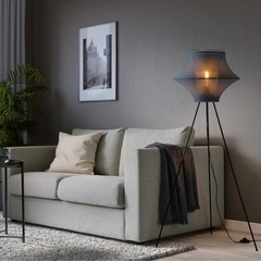 照明　IKEA フロアランプ ターコイズ の画像