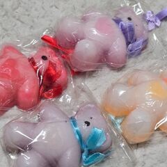 固形石鹸 クマ 4個 ソープ テディ どうぶつ カラフル 4色熊石鹸の画像