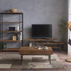 【美品】弘益 センターテーブル 引出付 ブラウンの画像