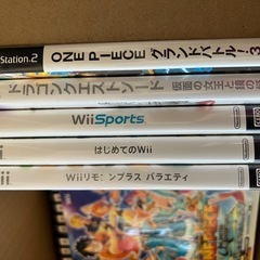 35本！！wii.ps2.ps3ゲームソフトセット。マリカーハンドル付きの画像