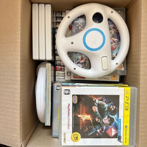 35本！！wii.ps2.ps3ゲームソフトセット。マリカーハンドル付き