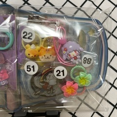 アクセサリーセット(15)（デコパーツ 詰めキーホルダー、ヘアゴム等）★ハンドメイド品含む★おまけ入りの画像