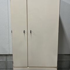木製 ワードローブ 洋服タンス ホワイト 昭和レトロ 全国家具工...