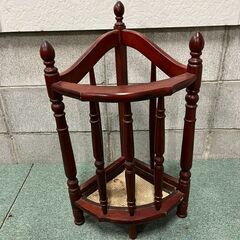 木製 傘立て サイド コーナー 昭和レトロ 幅27cm×奥行27...