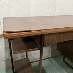 木製 勉強机 学習机 書机 事務机 昭和レトロ 幅105cm×奥行60cm×高さ75cm の画像