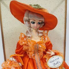 置物 Universe Dolls ユニバースドール フランス人形 ガラスケース付き 幅48cm×奥行42cm×高さ71cm の画像