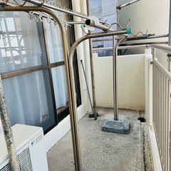 取引中【差し上げます】物干し竿と台