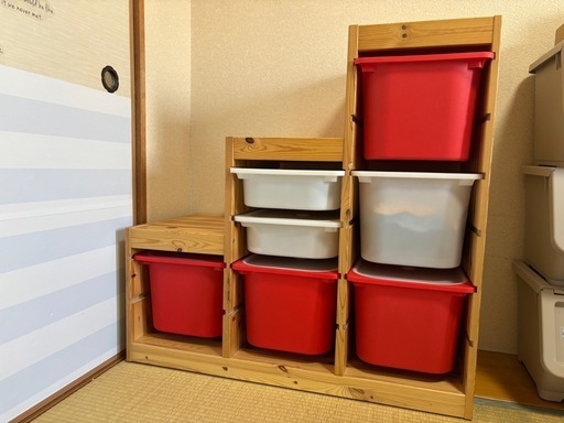 IKEA】 TROFAST トロファスト 階段型 カゴ付き (みさまさ) 住道の収納