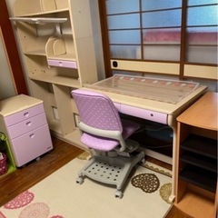 【 美品 】コイズミ 学習机セット パープル　早めにお引き取り出...
