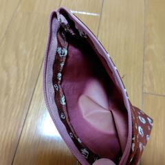 布製ポーチ　5点セット　ジッパー　ハンドメイド　素朴　レトロの画像