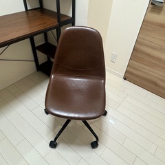 【美品】5/6まで ビンテージ デスクチェア 皮張り ブラウン ...