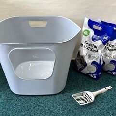 【自社配送は札幌市内限定】猫用トイレセット トイレ+猫砂4kg✕...