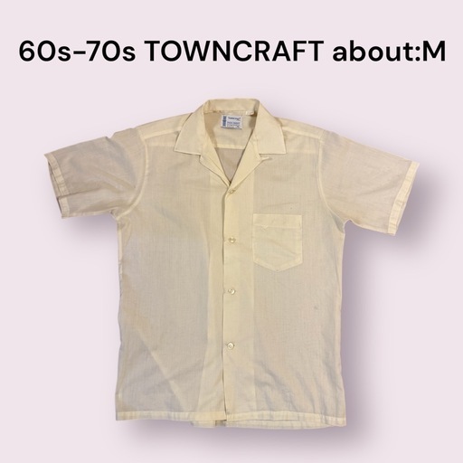 60s-70s TOWNCRAFT コットン オープンカラーシャツ M相当