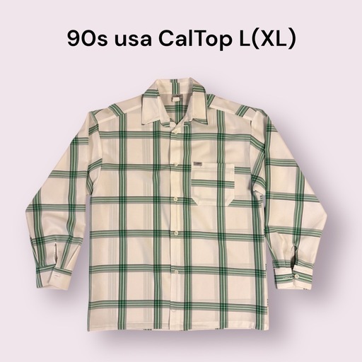 【超美品】90s CalTop USA製 カルトップ チェックシャツ XL相当