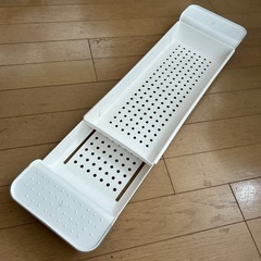 風呂　バスタブトレー　伸縮式　白