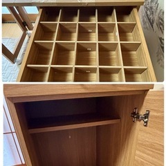 キャスター付き折り畳みミシン台　作業台　中古の画像