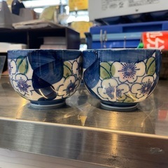【引き取り限定】中古品　有田焼　波佐見焼　湯呑み　5個セット　ダミミツ葉花　茶器の画像