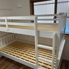 木製２段ベット　ホワイト
