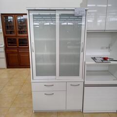 ★ジモティ割あり★  食器棚 白 H175×D44×W87 クリ...