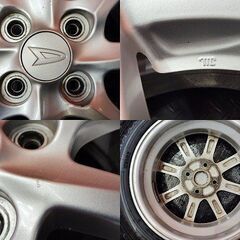 【DUNLOP WM02 155/65R14】スタッドレス【ダイハツ 純正ホイール 14インチ 4.5J4HPCD100+45】21年製 バリ溝 タント ムーヴ等　(KTM380)の画像