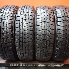 【DUNLOP WM02 155/65R14】スタッドレス【ダイハツ 純正ホイール 14インチ 4.5J4HPCD100+45】21年製 バリ溝 タント ムーヴ等　(KTM380)の画像