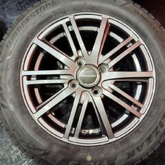 【BS BLIZZAK VRX3 165/65R14】スタッドレス【BALMINUM 14インチ 5.5J4HPCD100+39】22年製 バリ溝 タンク ルーミー パッソ等　(KTN353)の画像