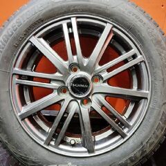 【BS BLIZZAK VRX3 165/65R14】スタッドレス【BALMINUM 14インチ 5.5J4HPCD100+39】22年製 バリ溝 タンク ルーミー パッソ等　(KTN353)の画像