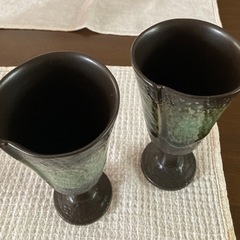 ペアカップ　陶器　ワイングラスの画像