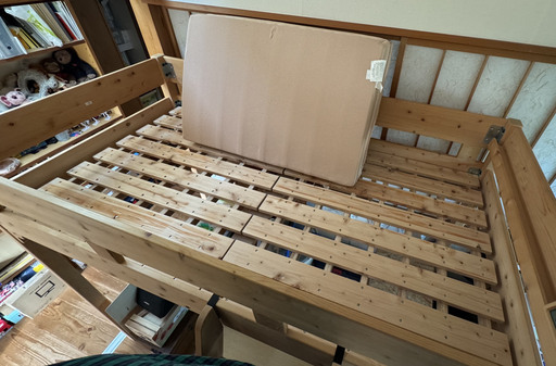 引取限定　日光 ヒノキロフトベッド　コンセント付　97×190×170 日光 ヒノキ ロフトベッド コンセント付 97×190×170