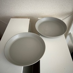グレーのバンブー皿2枚セットの画像