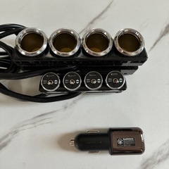4連シガーソケット分配スイッチ付きとトランスミッターBluetoothの画像