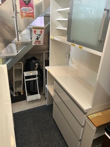＊値下げしました！配達可【キッチンボード】【食器棚】【収納 】クリーニング済み【管理番号10405】