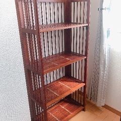 アジアン　バンブー折りたたみラック