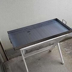 極厚　６ミリ　鉄板　４辺フチ加工　便利な持ち手付き　BBQ　キャ...