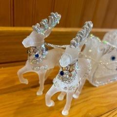 クリスマスインテリア トナカイ ソリ 置物 オブジェの画像