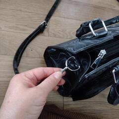 2way黒バッグ（ナイロン、マーブル模様）新品の画像