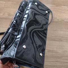 2way黒バッグ（ナイロン、マーブル模様）新品の画像