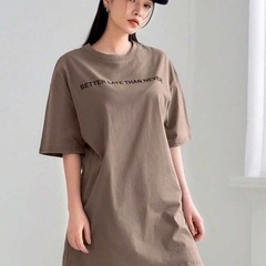 SHEIN✧︎スローガングラフィックDAZYドロップショルダーTシャツドレス サンドレスの画像