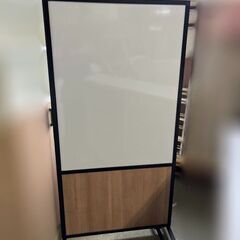 【自社配送は札幌市内限定】ホワイトボード2連パーテーション 業務用 オフィス家具 中古の画像