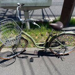 自転車　No.250　グリーン　24インチ　LEDライト　ベル付...