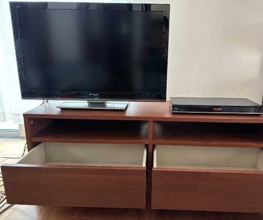 パナソニック32V型VIERA(ビエラ) TH-L32X3K、PanasonicブルーレイディスクレコーダーDMR-BWT510-K、テレビ台のセット