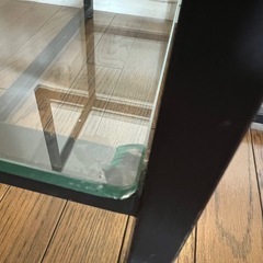 【元値7万円ほど】ガラス天板×ブラックアイアン　デスクの画像