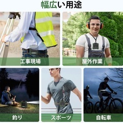 農作業やアウトドアに✨　腰掛け扇風機 強力 3段階風量調節 腰掛けファン ウエストファン 暑さ対策 10000mAh大容量の画像