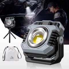 アウトドア 作業 防災用に✨　LED投光器 充電式 作業灯 COBライト 三脚 収納袋付き 小型 超爆光 の画像